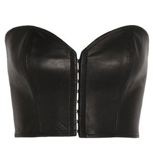 Kiki de Montparnasse Cropped Leather Bustier
